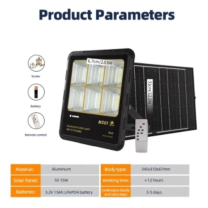 MODI solar LED flood light with solar panel and remote control