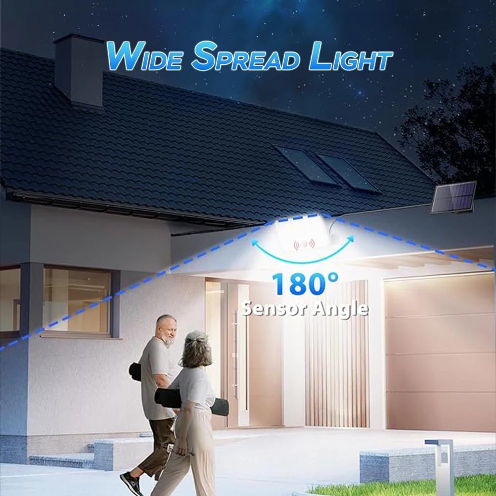 180 degree wide beam solar flood light sensor angle