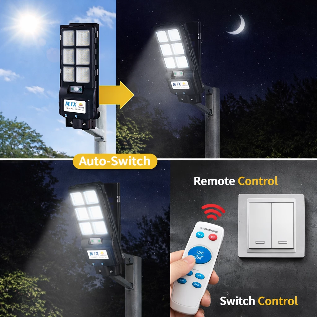 Solar street light auto switching day to night