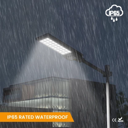 IP65 rated waterproof solar street light in rain