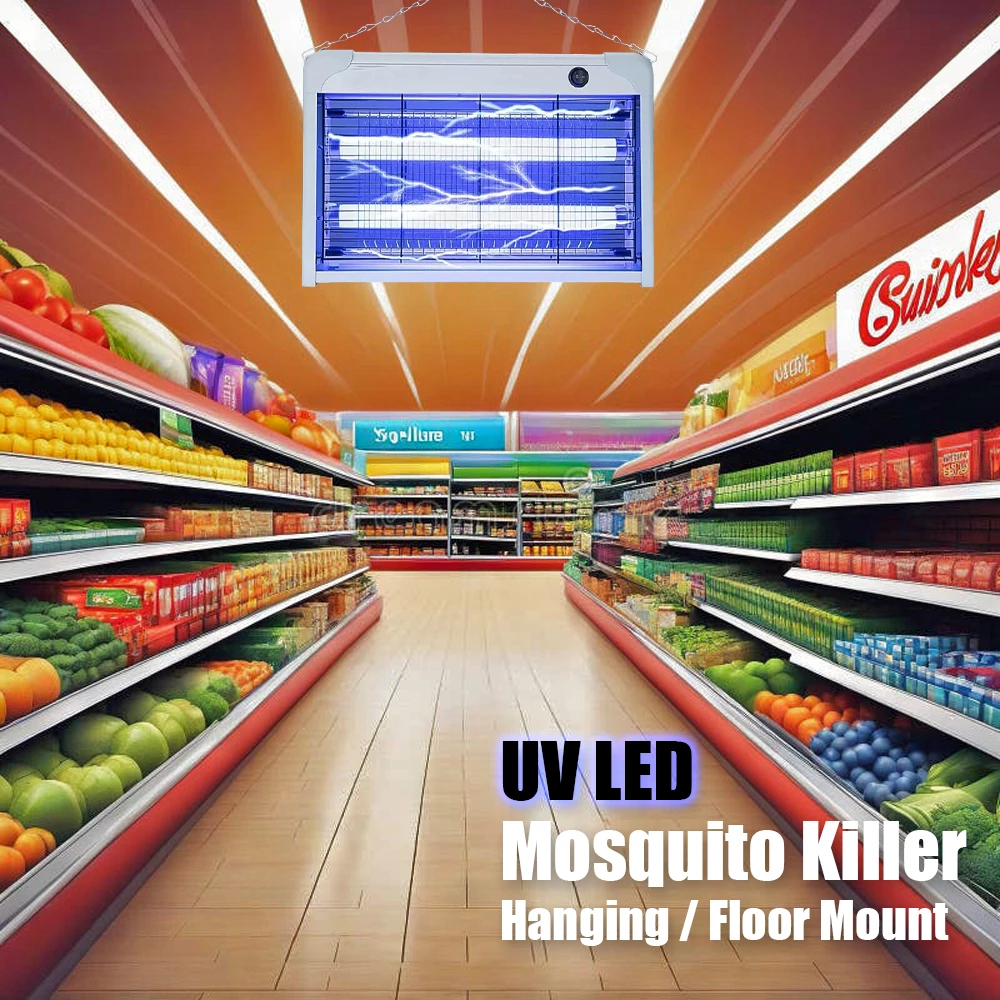 UV LED mosquito killer lamp showing power on and off lighting