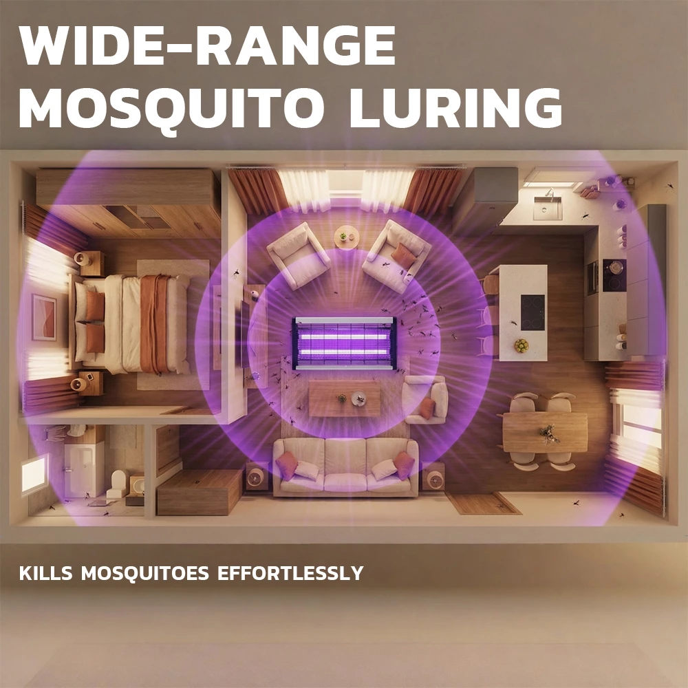 Wide range mosquito luring coverage illustration