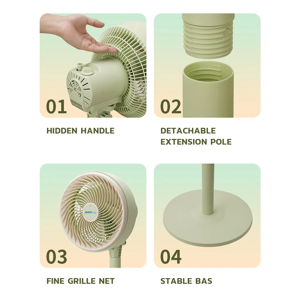 Picture of 10 Inch Pedestal Fan 70W 5 Speed Control Wide Angle Air Flow Indoor Cooling Fan Adjustable Standing Fan for Home Office Bedroom