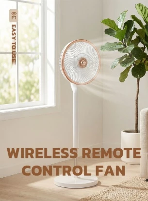 Picture of 16 Inch Pedestal Fan with Remote Control 70W Quiet Standing Fan Double Ball Bearing Wide Airflow Indoor Cooling Fan for Home Office Bedroom