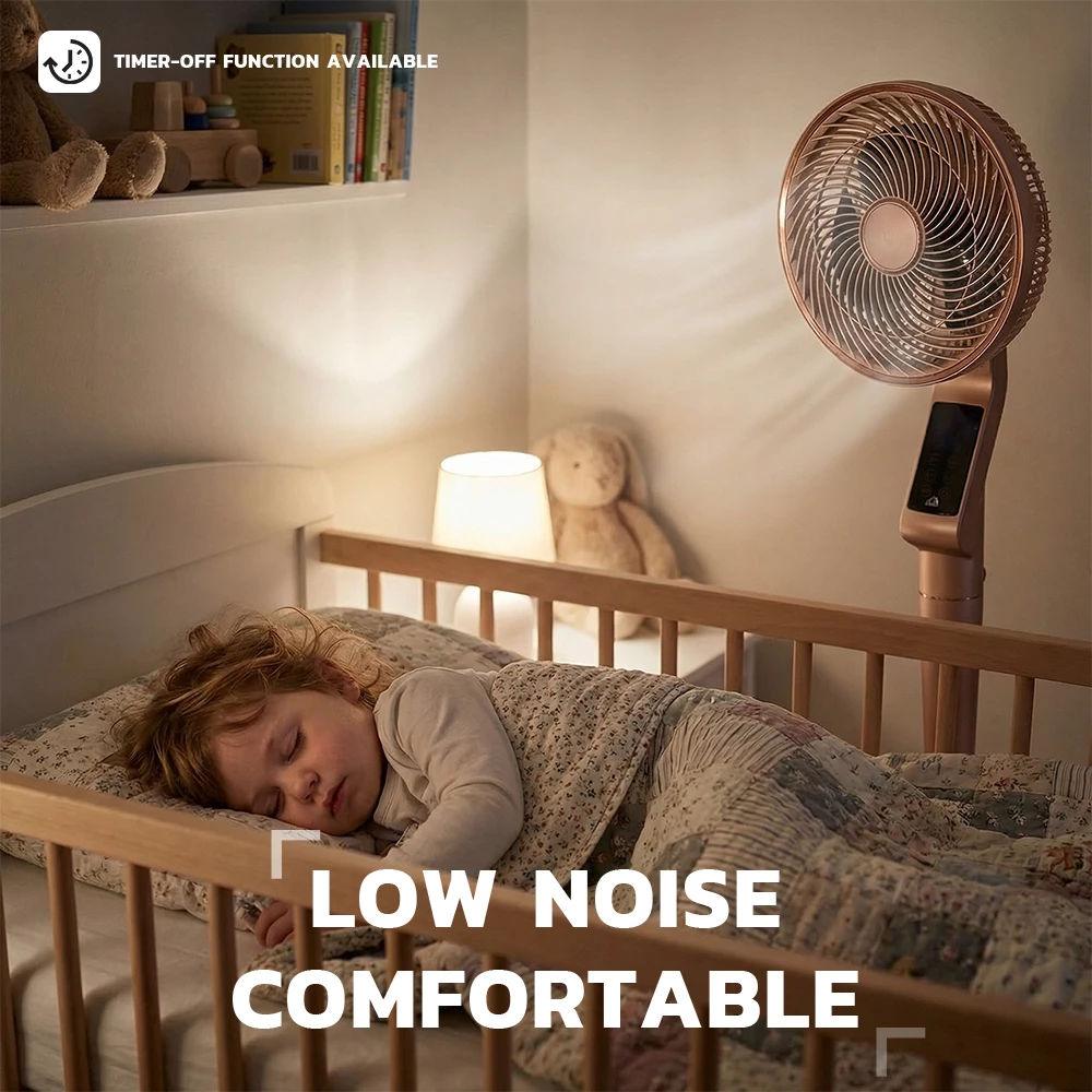 Picture of 16 Inch Pedestal Fan with Remote Control 55W 9 Speed Quiet Standing Fan Double Ball Bearing Strong Airflow Indoor Cooling Fan for Home Office