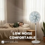 16 Inch Pedestal Fan with Remote Control 45W Quiet Standing Fan Double Ball Bearing Wide Air Flow Indoor Cooling Fan for Home Office Bedroom