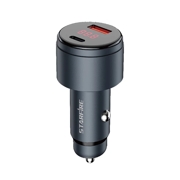 Picture of 48W Fast Car Charger USB C PD + USB A Quick Charge Aluminum Alloy for iPhone Samsung Android