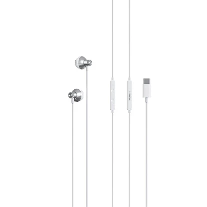 Picture of Type-C Wired Earphones with Mic In-Ear Stereo Headphones Noise Isolation 1.2M Cable for Android USB-C Devices