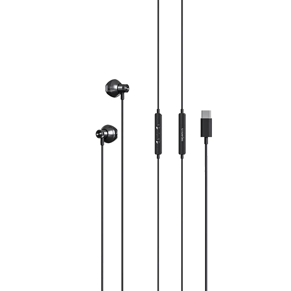 Picture of Type-C Wired Earphones with Mic In-Ear Stereo Headphones Noise Isolation 1.2M Cable for Android USB-C Devices