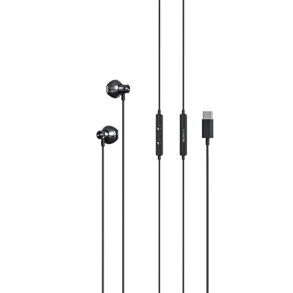 Picture of Type-C Wired Earphones with Mic In-Ear Stereo Headphones Noise Isolation 1.2M Cable for Android USB-C Devices