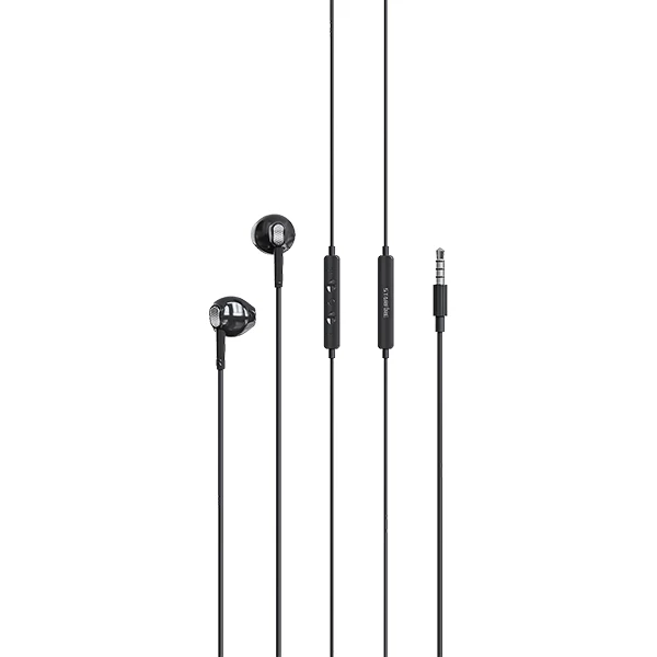 Picture of 3.5mm Wired Earphones with Mic In-Ear Stereo Headphones Noise Isolation 1.2M Cable for Android iPhone Laptop Black/White