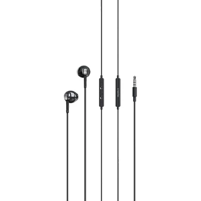 Picture of 3.5mm Wired Earphones with Mic In-Ear Stereo Headphones Noise Isolation 1.2M Cable for Android iPhone Laptop Black/White