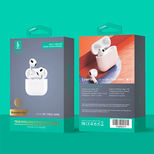 Picture of Wireless In-Ear Bluetooth Earbuds Touch Control Stereo Sound Earphones with Charging Case IPX4 Waterproof Long Battery Life