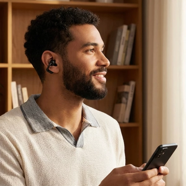 Picture of Premium Open Ear Wireless Bluetooth Earbuds Ear Hook Sports Headphones Touch Control ENC Mic IPX4 Waterproof Comfortable Fit