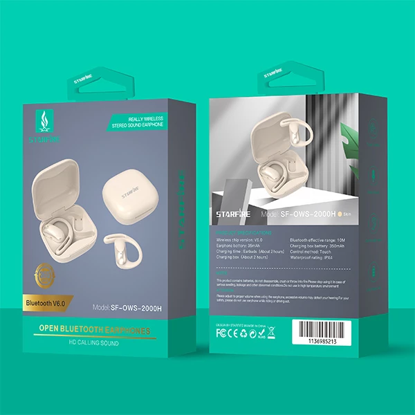 Picture of Premium Open Ear Wireless Bluetooth Earbuds Ear Hook Headphones Long Battery Life Touch Control IPX4 Waterproof Comfortable Fit Sports Earphones