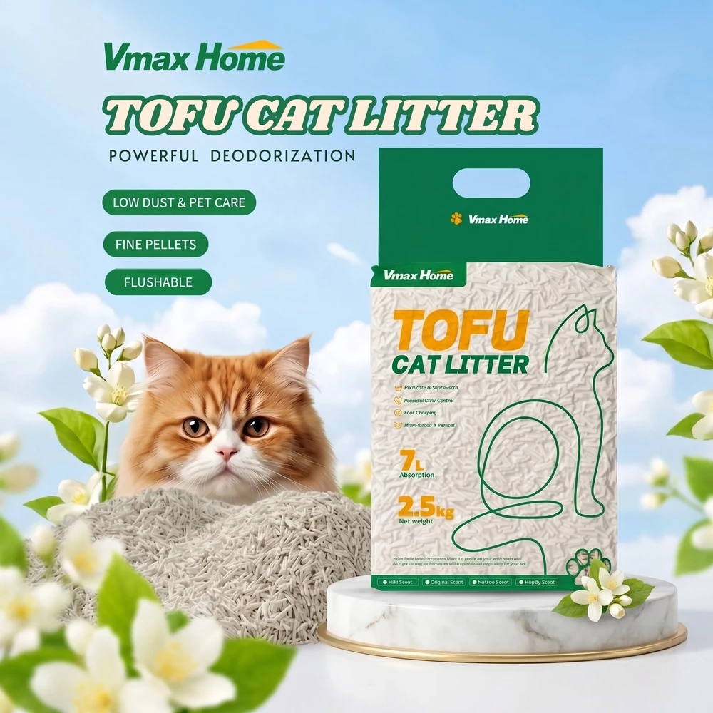 Picture of Tofu Cat Litter Original Scented 2.5KG 7L, Natural Clumping Cat Litter, Low Dust, Flushable, Strong Odor Control, Soft Pellet Cat Sand, Anti Tracking