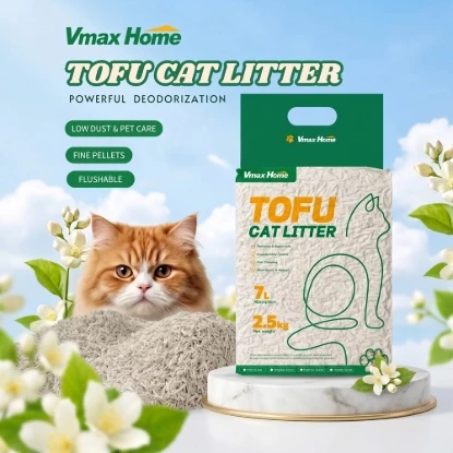Picture of Tofu Cat Litter Original Scented 2.5KG 7L, Natural Clumping Cat Litter, Low Dust, Flushable, Strong Odor Control, Soft Pellet Cat Sand, Anti Tracking