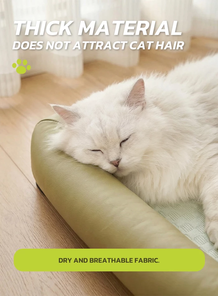 Picture of Orthopedic Cooling Cat Bed – Green, Anti-Hair Breathable Pet Mat with High-Resilience Bolster