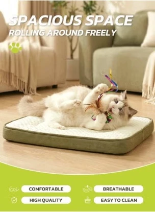 Picture of Premium Green Breathable Orthopedic Cat Mat – Cool Touch, Anti-Slip, High-Resilience Pet Bed (S, M, L Sizes)