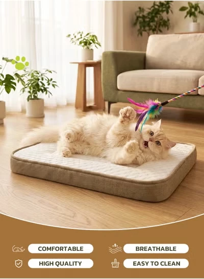 Picture of Orthopedic Brown Breathable Cat Mat – High-Resilience Cooling Pet Bed with Anti-Slip Base | Available in S, M, L Sizes