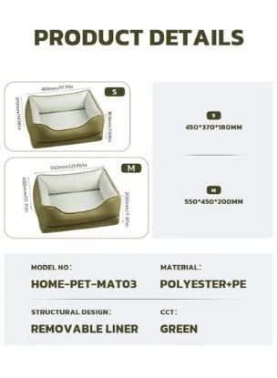 Picture of Cooling Orthopedic Cat Couch – Green, Anti-Hair Breathable Pet Sofa with High-Resilience Bolster