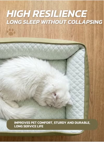 Picture of Cooling Orthopedic Cat Couch – Green, Anti-Hair Breathable Pet Sofa with High-Resilience Bolster