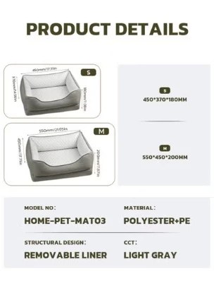Picture of Premium Grey Cooling Cat Couch – Anti-Hair Breathable Pet Mat with Orthopedic High-Rebound Support