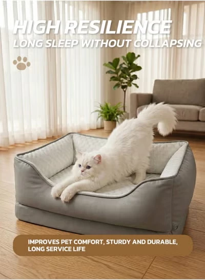 Picture of Premium Grey Cooling Cat Couch – Anti-Hair Breathable Pet Mat with Orthopedic High-Rebound Support
