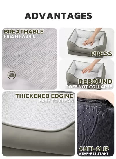Picture of Premium Grey Cooling Cat Couch – Anti-Hair Breathable Pet Mat with Orthopedic High-Rebound Support