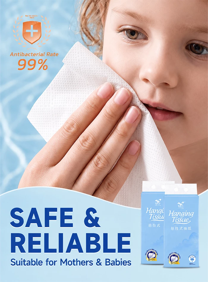 Picture of 12 Pack 5-Ply Extra Thick Hanging Facial Tissues 320 Sheets Virgin Wood Pulp Highly Absorbent Tear-Resistant Embossed Soft With No-Trace Hooks White