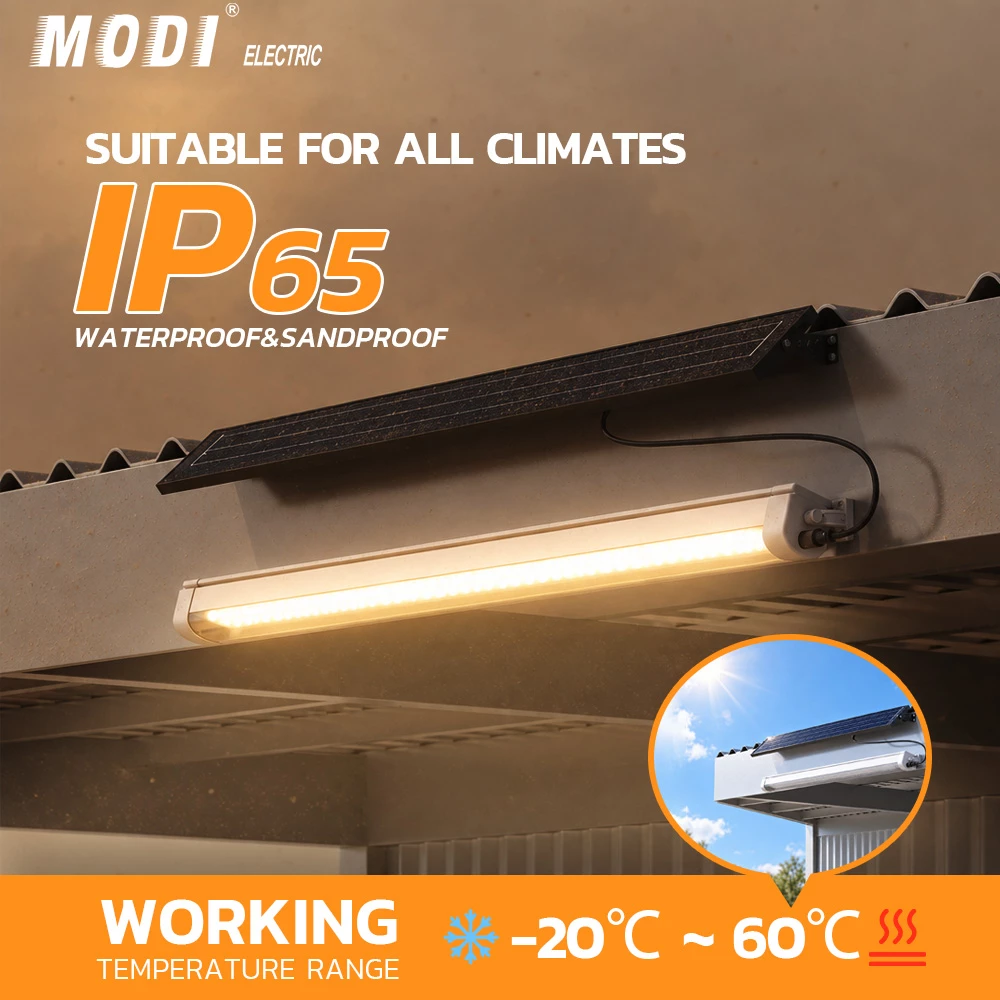 Picture of MODI 120CM Solar Carport Light with Motion Sensor, Remote Control & 24W Solar Panel
