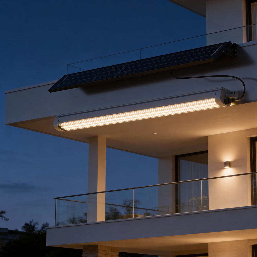 Picture of MODI 120CM Solar Carport Light with Motion Sensor, Remote Control & 24W Solar Panel