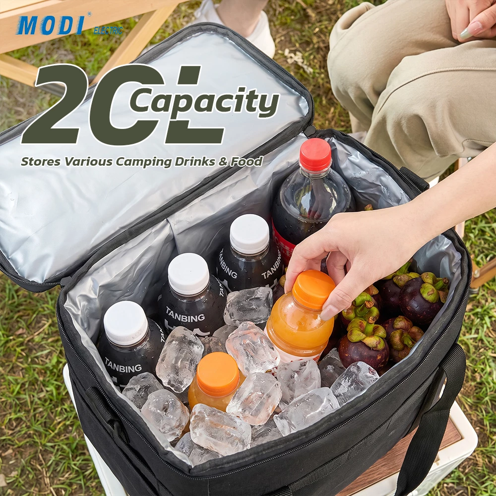 Picture of MODI 20L Insulated Cooler Bag, 600D Oxford Fabric, 12H Thermal Insulation, Shoulder Strap for Camping & Picnic