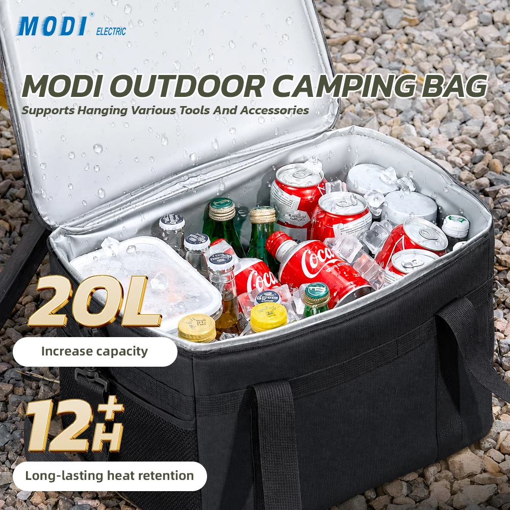 Picture of MODI 20L Insulated Cooler Bag, 600D Oxford Fabric, 12H Thermal Insulation, Shoulder Strap for Camping & Picnic