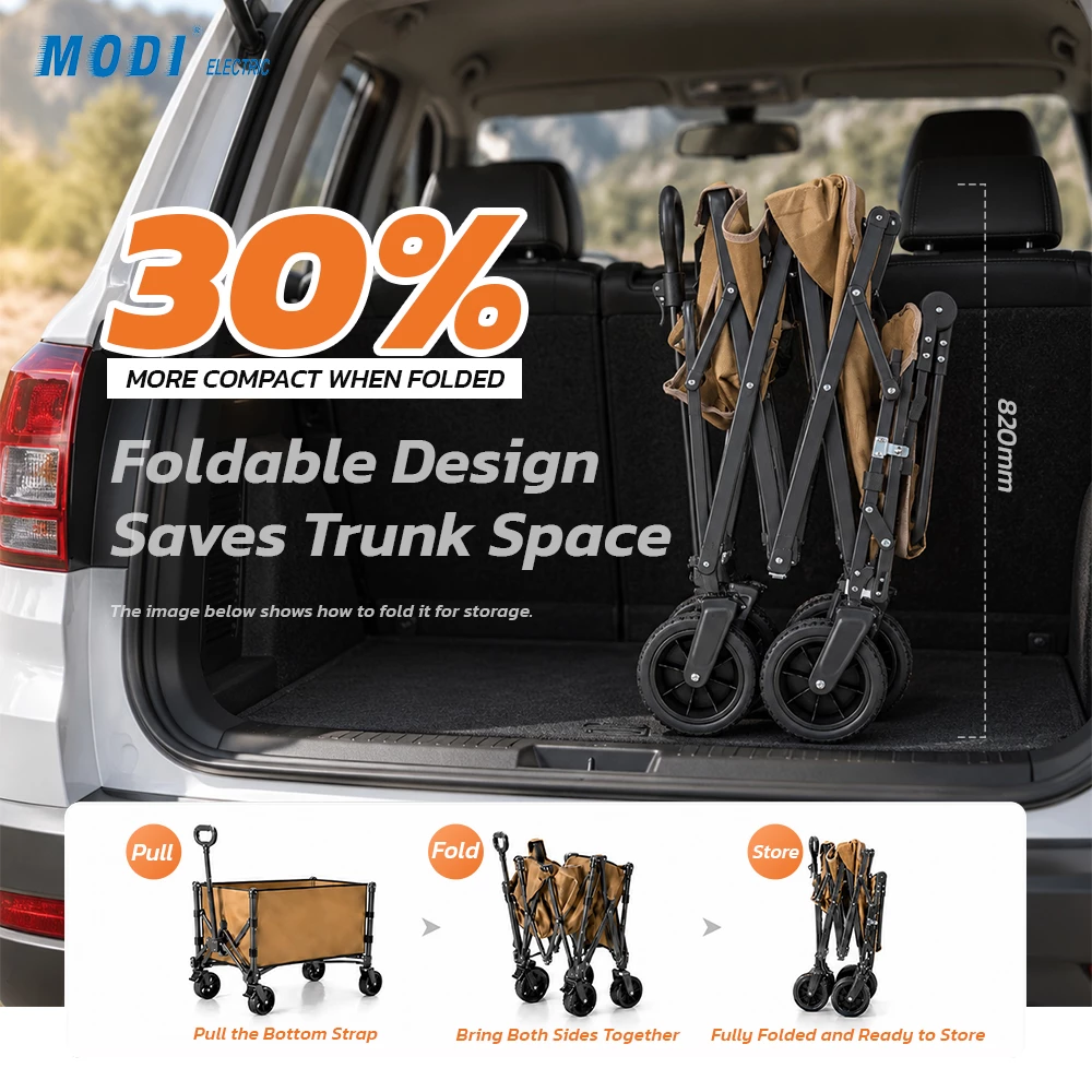 Picture of MODI 180L Heavy Duty Folding Camping Wagon, 250KG Capacity, Push & Pull All-Terrain Utility Cart