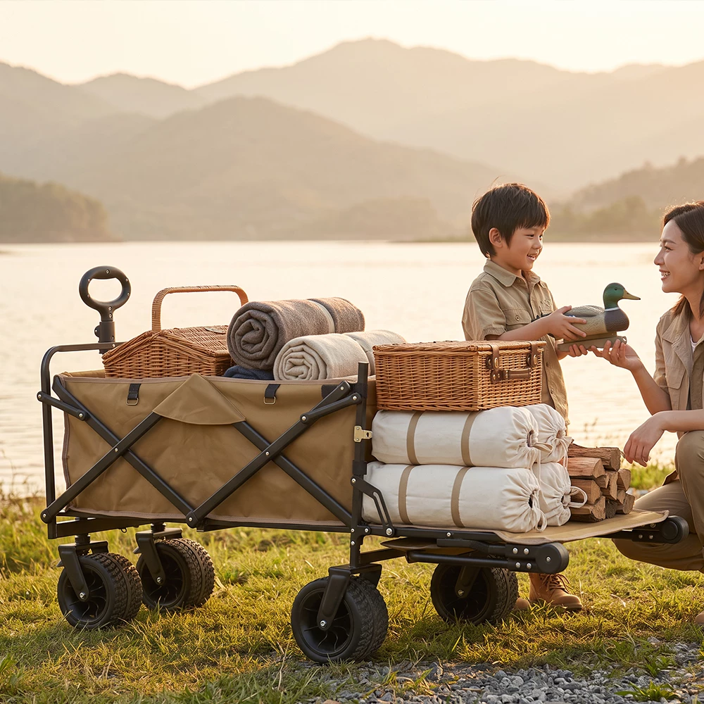 Picture of MODI 180L Heavy Duty Folding Camping Wagon, 250KG Capacity, Push & Pull All-Terrain Utility Cart
