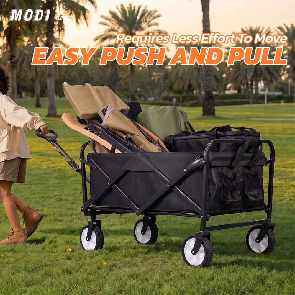 Picture of MODI 80L 2-in-1 Folding Camping Wagon with Table, Portable Utility Cart for Picnic & Outdoor