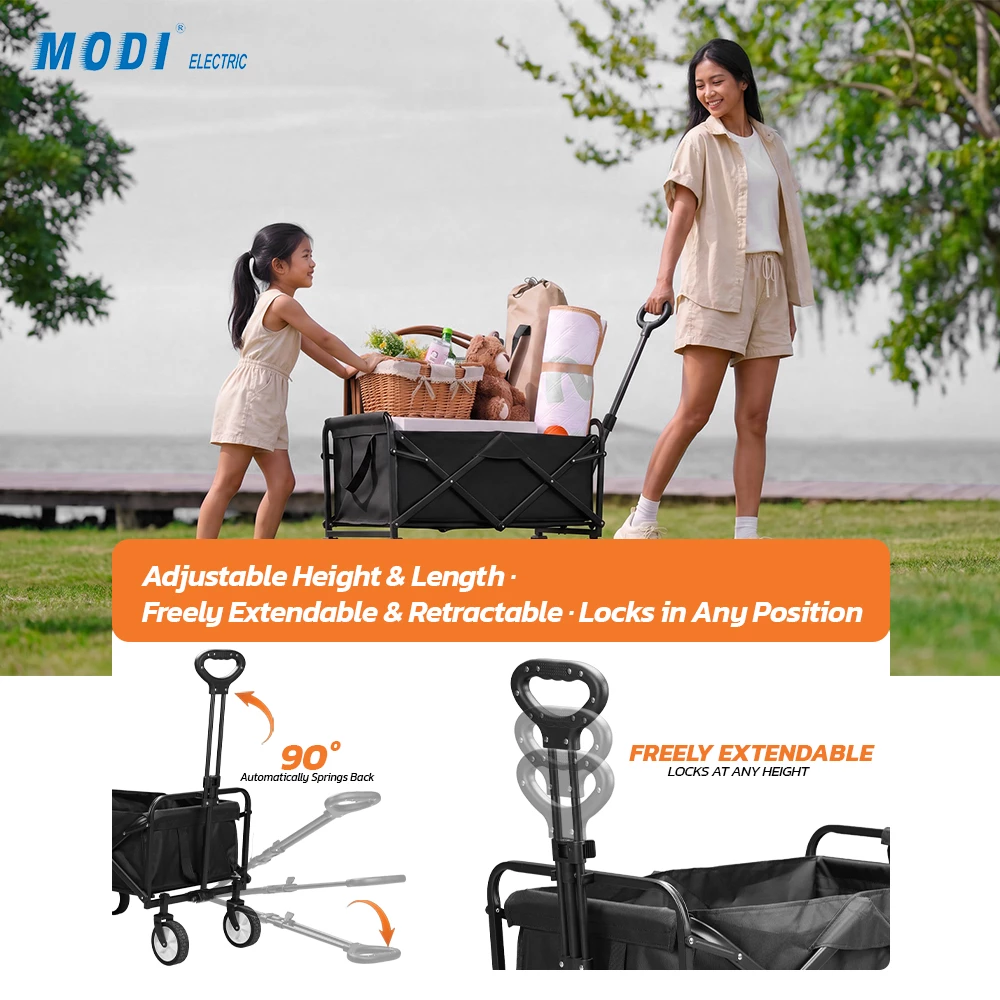 Picture of MODI 80L 2-in-1 Folding Camping Wagon with Table, Portable Utility Cart for Picnic & Outdoor