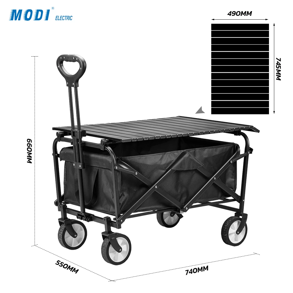 Picture of MODI 80L 2-in-1 Folding Camping Wagon with Table, Portable Utility Cart for Picnic & Outdoor