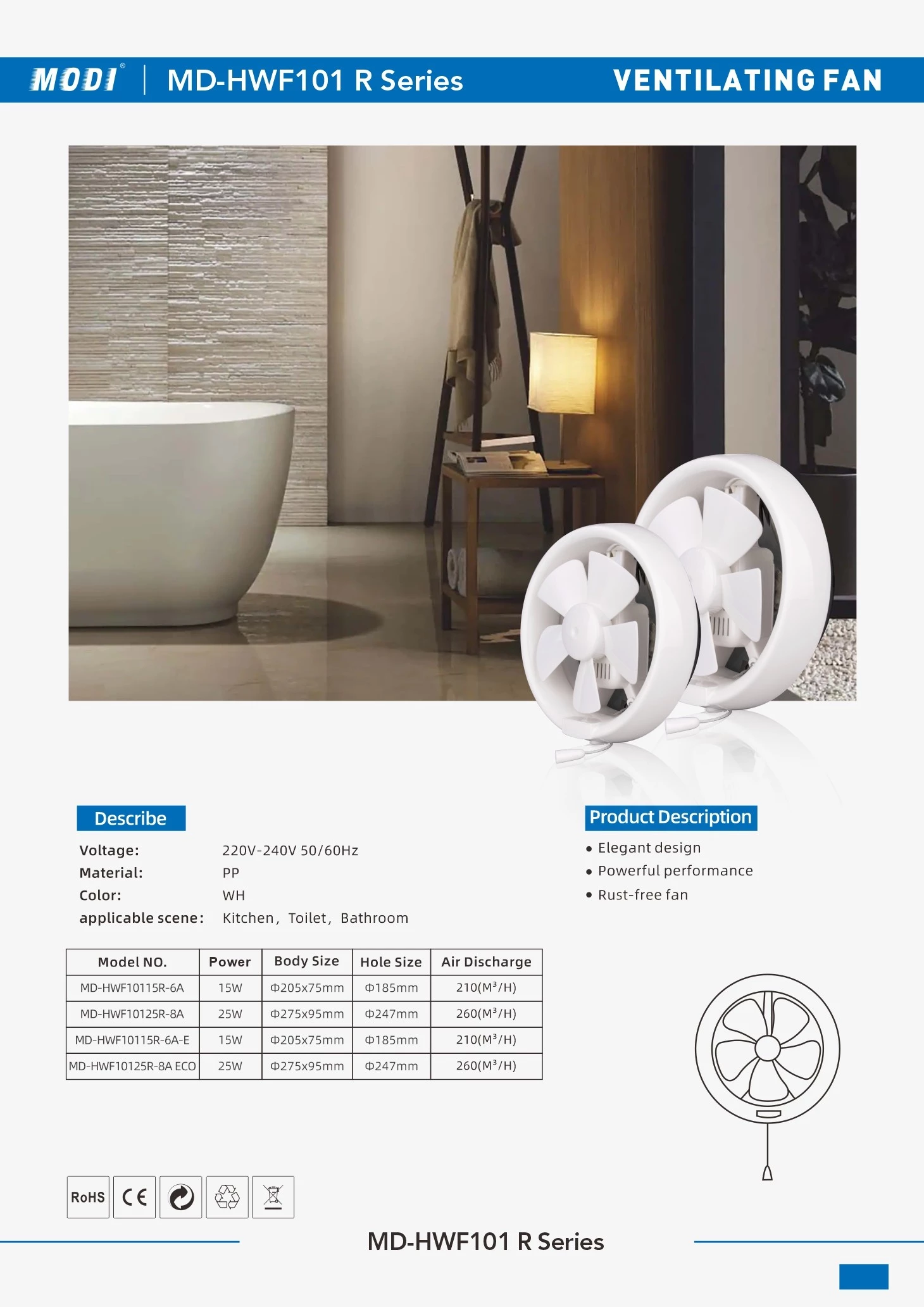 6Inch FZQ10115R-6A 15W