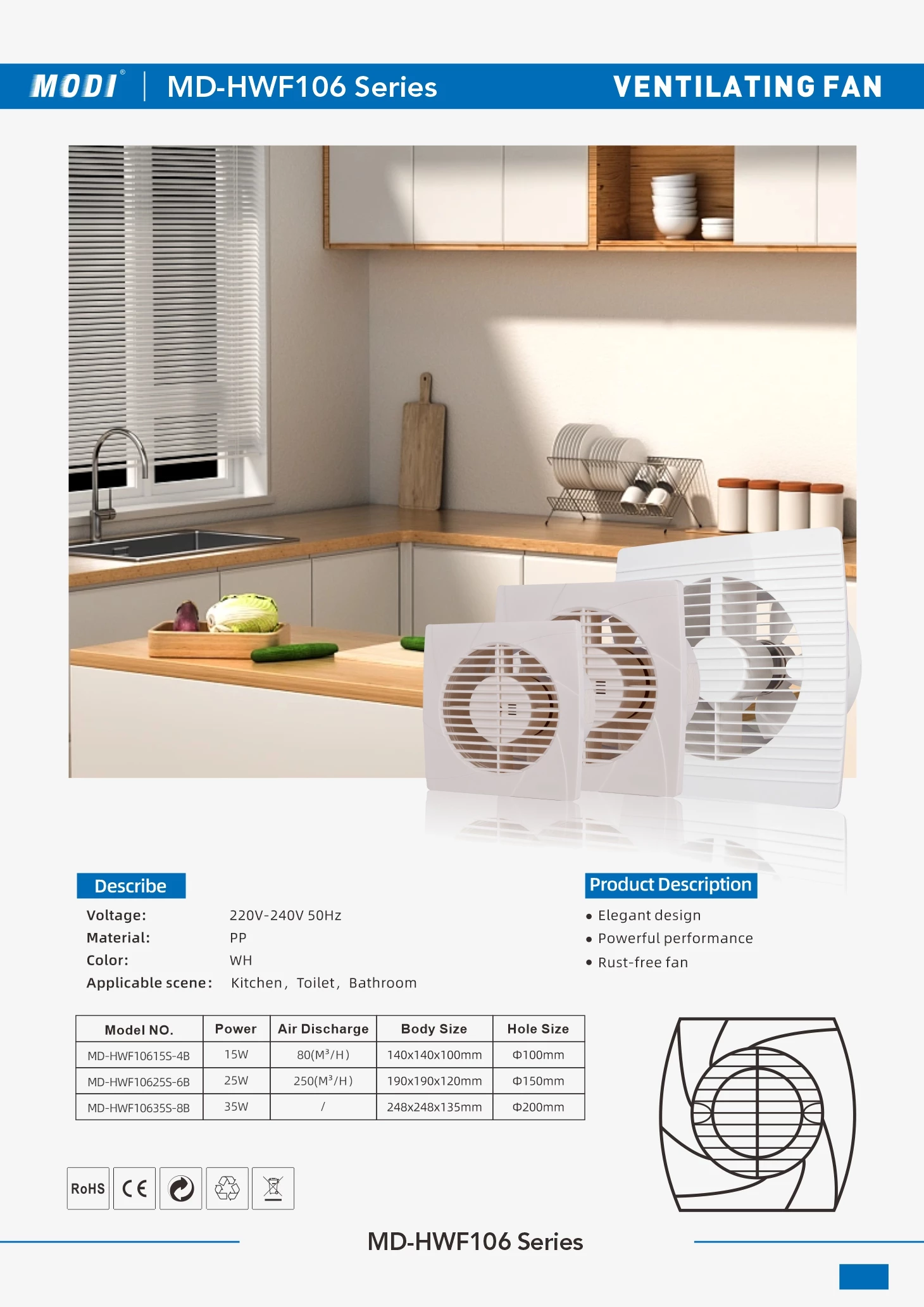 4Inch HWF10615S-4B 15W